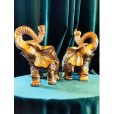 Статуэтка Пара слонов золотые