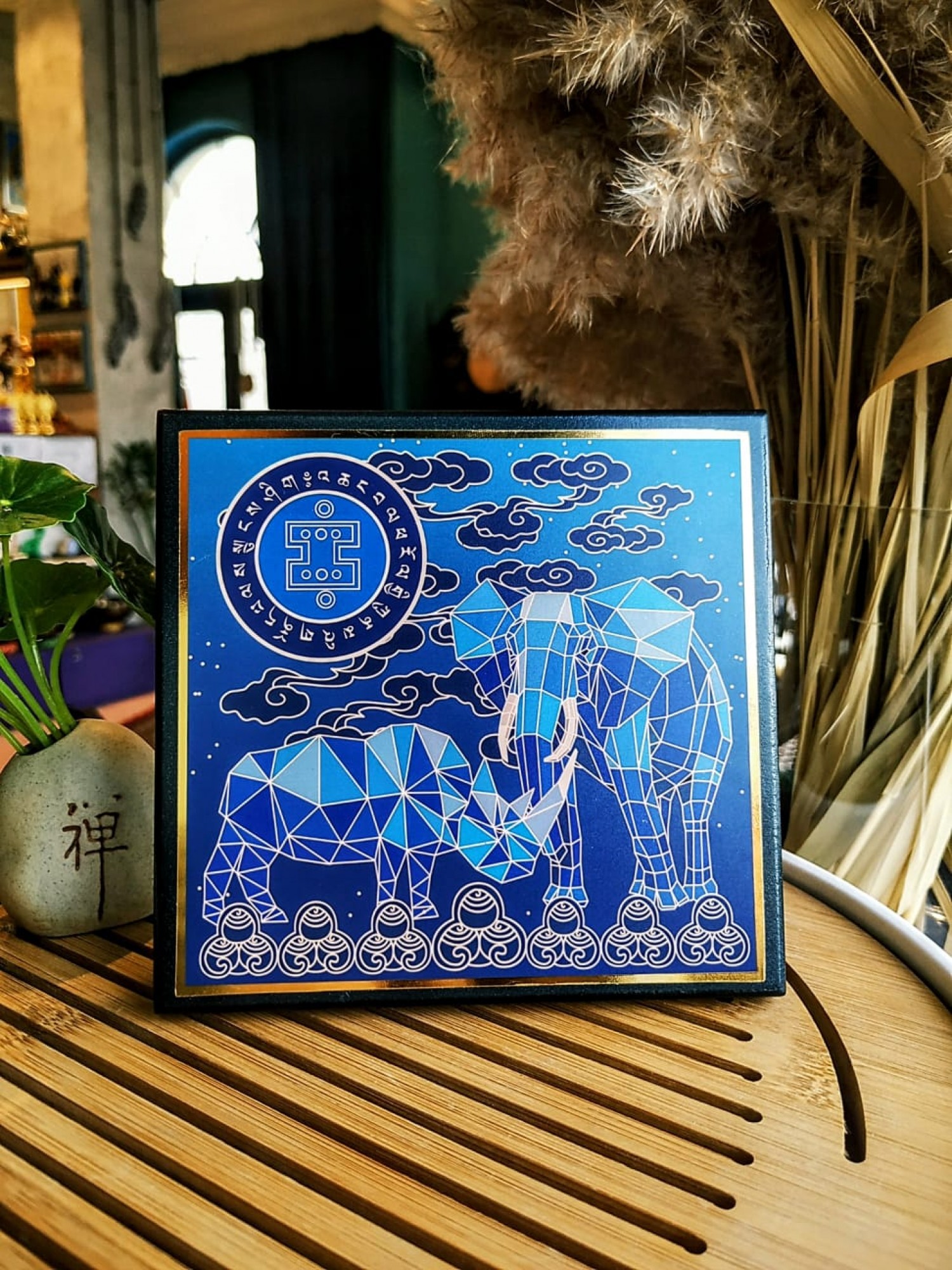 Табличка Синие слон и носорог - защита от потери и ограблений