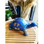 Черепаха синяя с благоприятными символами - для счастья, здоровья, богатства и долголетия