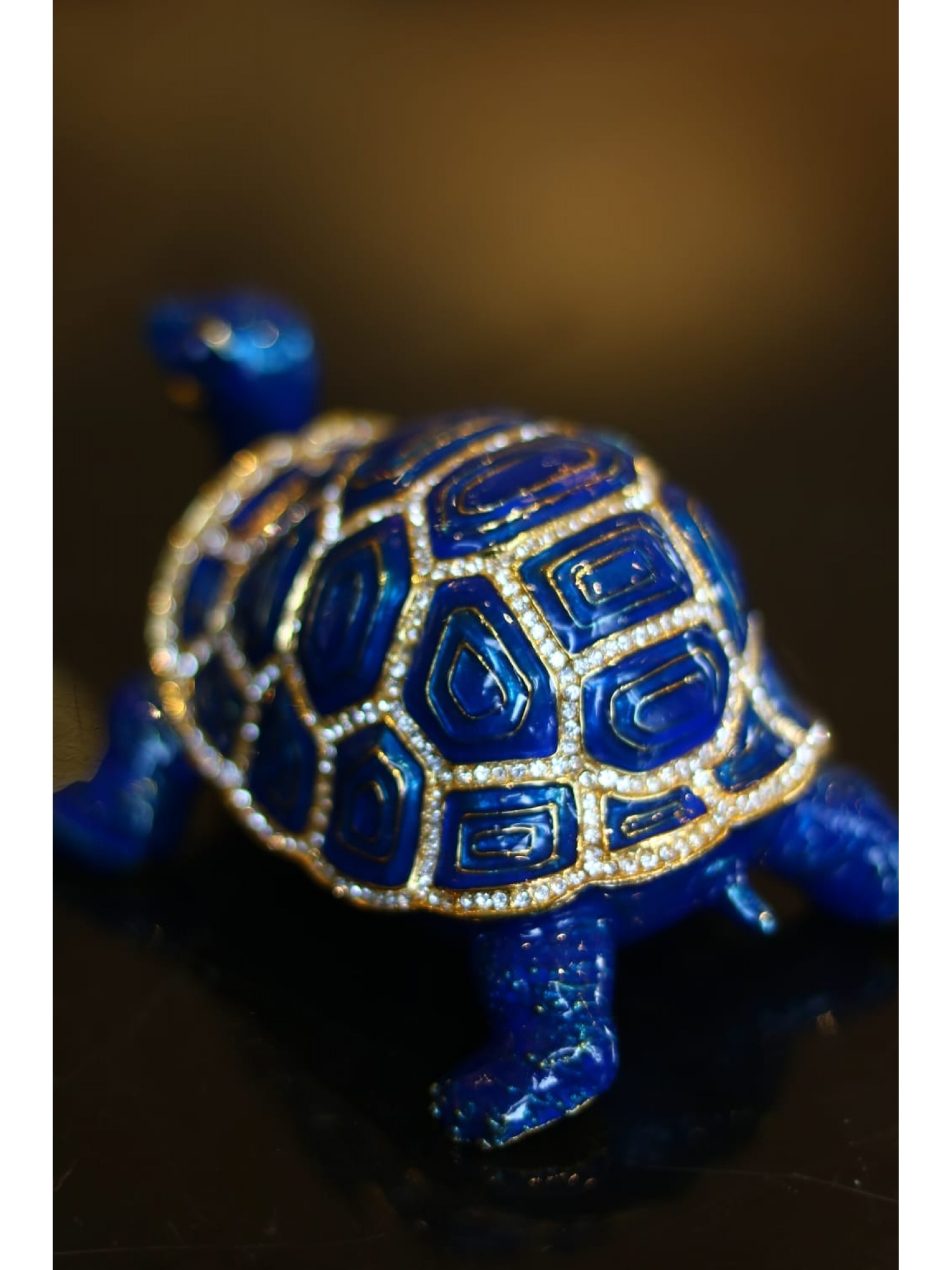 Статуэтка "Черепаха" синяя (со стразами)