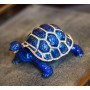 Статуэтка "Черепаха" синяя (со стразами)