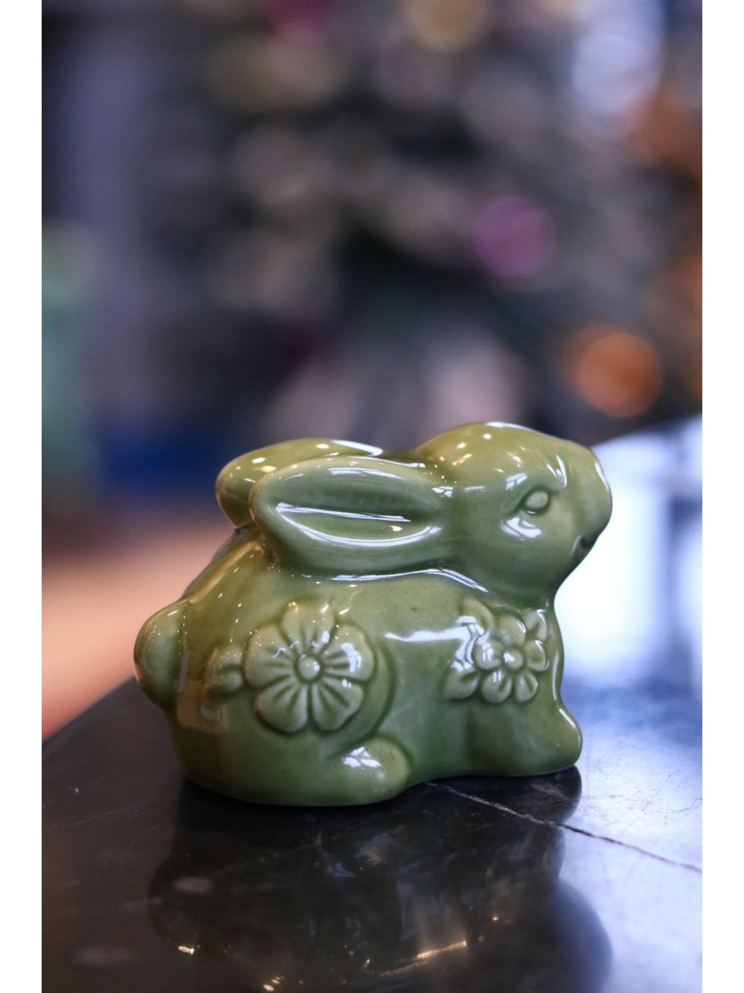 Статуэтка «Кролик» зеленый (керамика) - символ 2023 года, улучшает семейную жизнь!