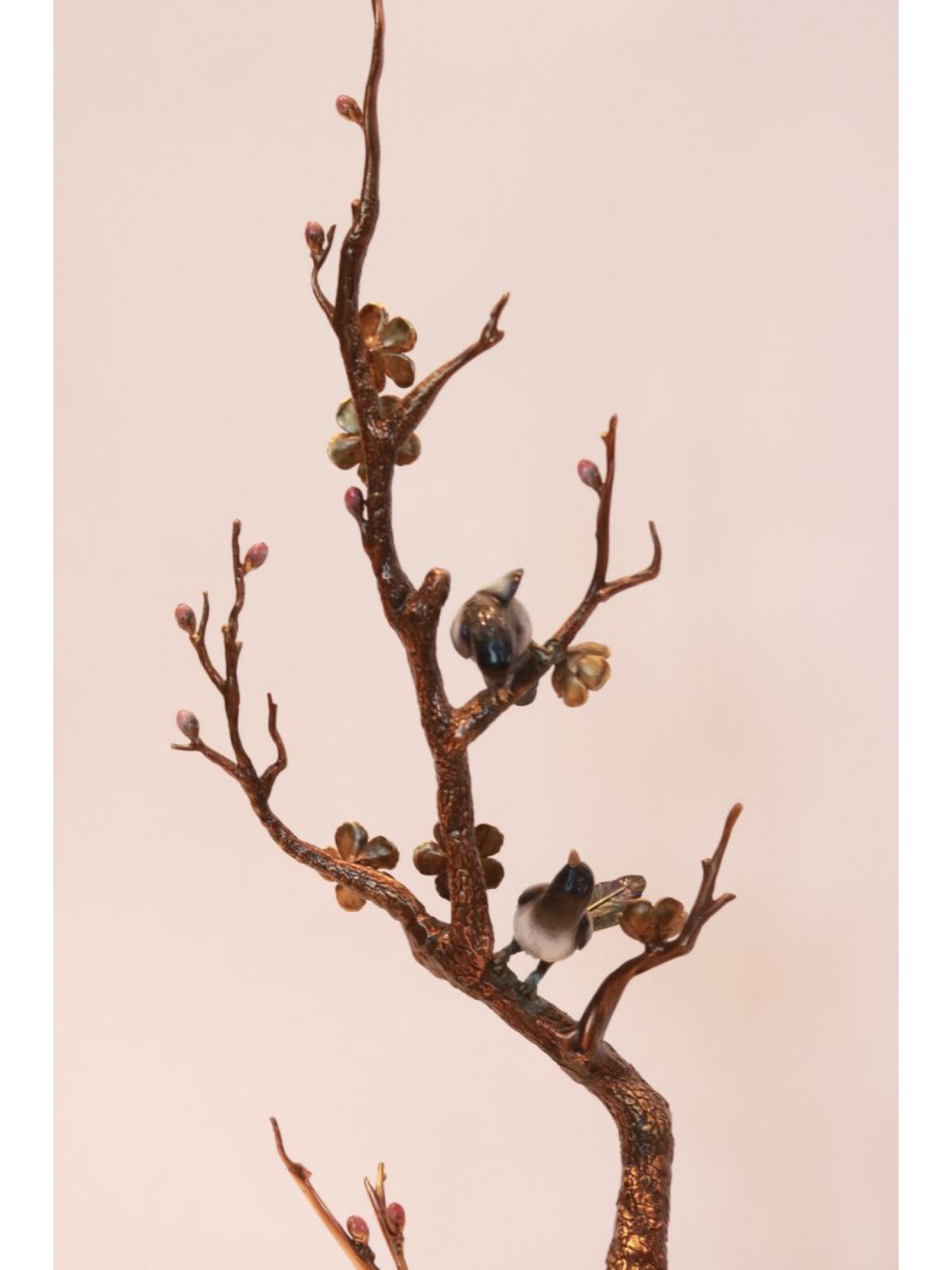 Статуэтка "Дерево с птицами в Вазе" из бронзы (большая) - приток новых возможностей и идей в Вашу жизнь!