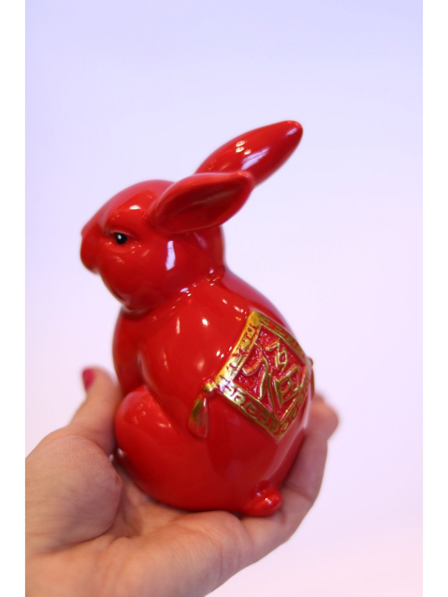 Статуэтка «Кролик» красный сидячий (фарфор) - символ 2023 года, дарит любовь и семейную жизнь!