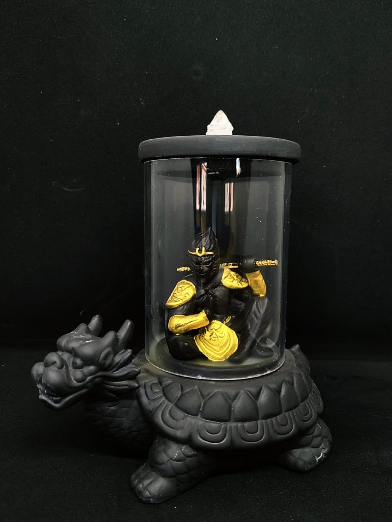 Статуэтка Фонтан-курильница  "Царь обезьян на драконовой черепахе" со стелющимся дымом