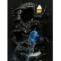 Фарфоровая статуэтка фонтан - курильница "Черный дракон"" со стелющимся дымом