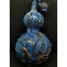 Статуэтка "Тыква У-Лоу с Фениксом" из бронзы (синяя)