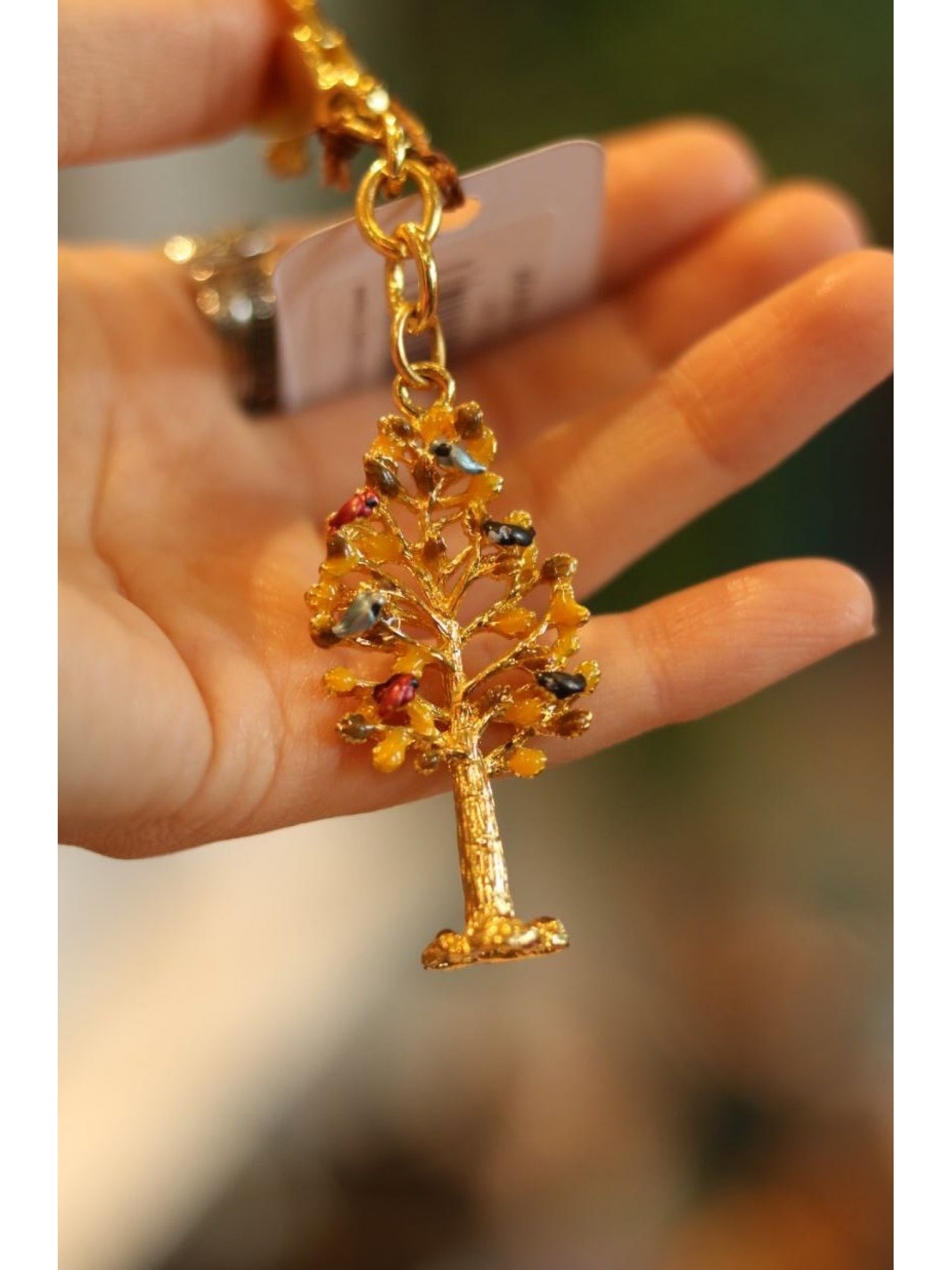 Брелок "Золотое Дерево Богатства" с птицами