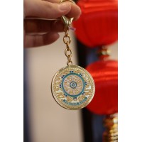 Брелок "Колесо Фортуны" с защитным зеркалом (голубой)