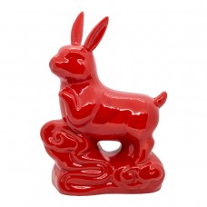 Статуэтка "Кролик" красный (средний) из фарфора