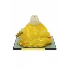 Статуэтка "Хоттей - Бог Богатства" (желтый сидящий) из смолы