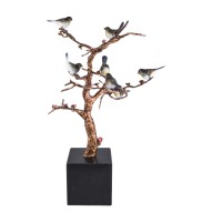 Статуэтка "Дерево с Птицами" из бронзы на мраморной подставке