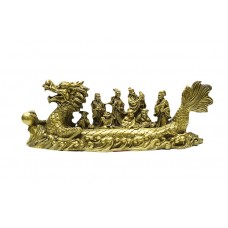 Статуэтка "Восемь Бессмертных" в лодке-драконе (бронза)