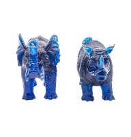 Статуэтка "Слон  и Носорог" синяя (большая)