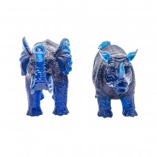 Статуэтка "Слон  и Носорог" синяя (большая)