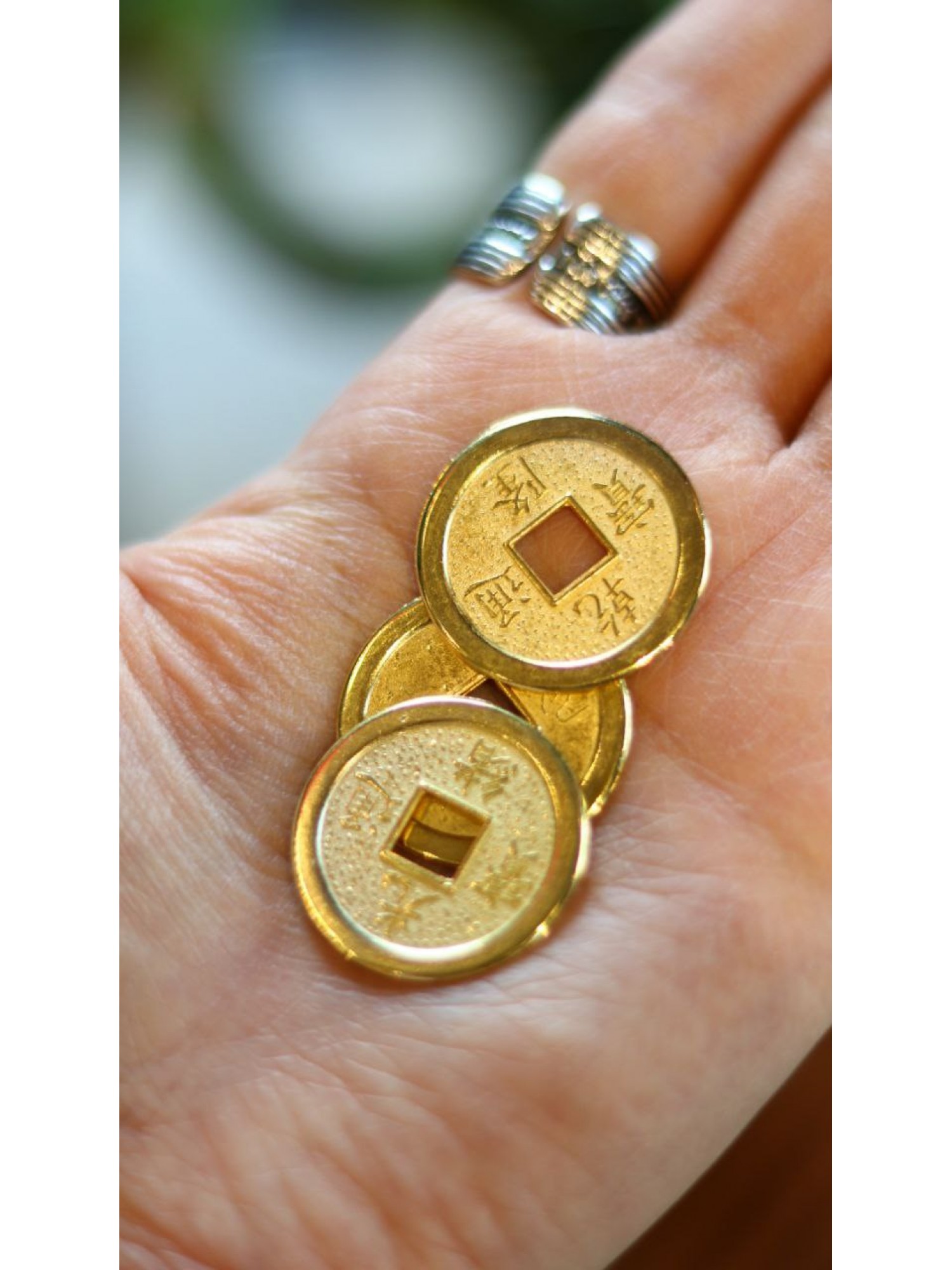 Монета с драконом и со знаком богатство золото, микро