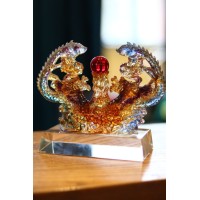 Статуэтка "Пара Драконов с Жемчужиной" из эксклюзивной стеклянной коллекции
