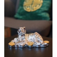 Статуэтка "Тигр на монетах" из серебра