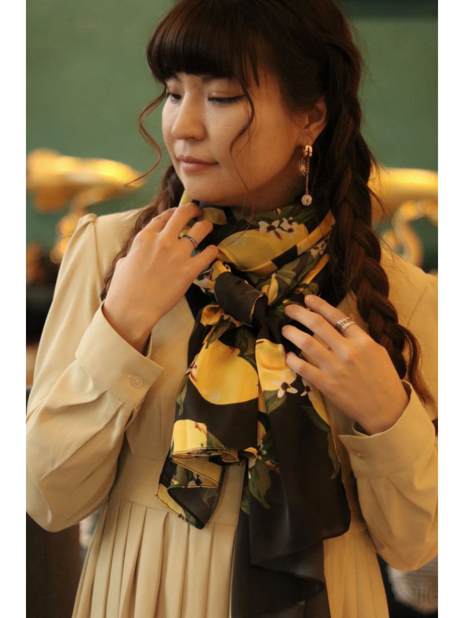 Женский платок-шарф "Лимоны" символизирует изобилие и богатство!