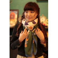 Женский платок-шарф "Колесо Фортуны" из искусственного шелка