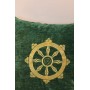 Подушка-Талисман со знаком "Колесо Фортуны" (зеленая с золотом)