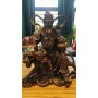 Статуэтка "Бог Богатства Цай Шень на Тигре" из темной  бронзы (большая)