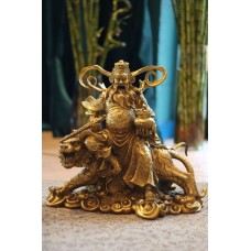 Статуэтка "Бог Богатства Цай Шень" на тигре (из бронза) большая