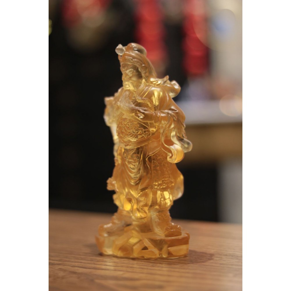 Статуэтка "Гуань-Гун -  Бог Богатства" из эксклюзивной стеклянной коллекции - талисман для сильных личностей!