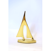 Статуэтка "Парусник Богатства" золотистый (большая)
