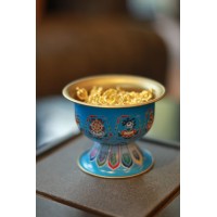 Чаша богатства с 8 благотворными символами (синяя)