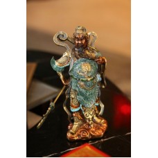 Статуэтка "Гуань-Гун - бог богатства" зеленый (бронза)
